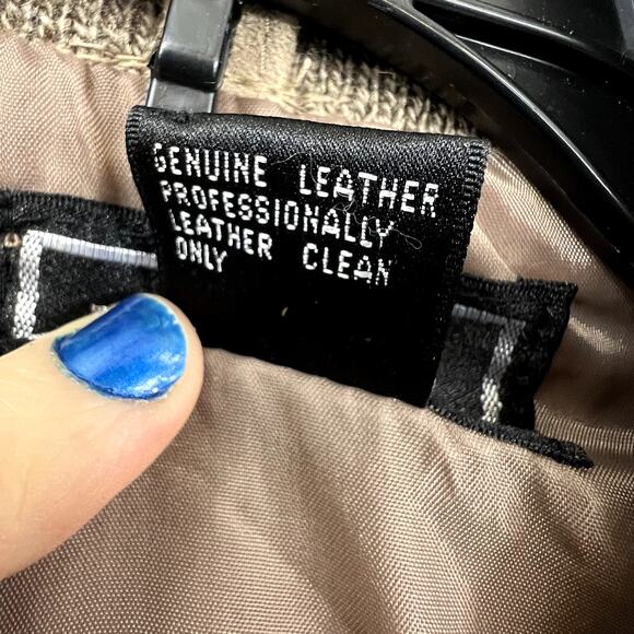 VINTAGE•NWT |•VAN CORT•| Retro Suede + Knit Collared Tan Jacket Size M - Picture 11 of 11